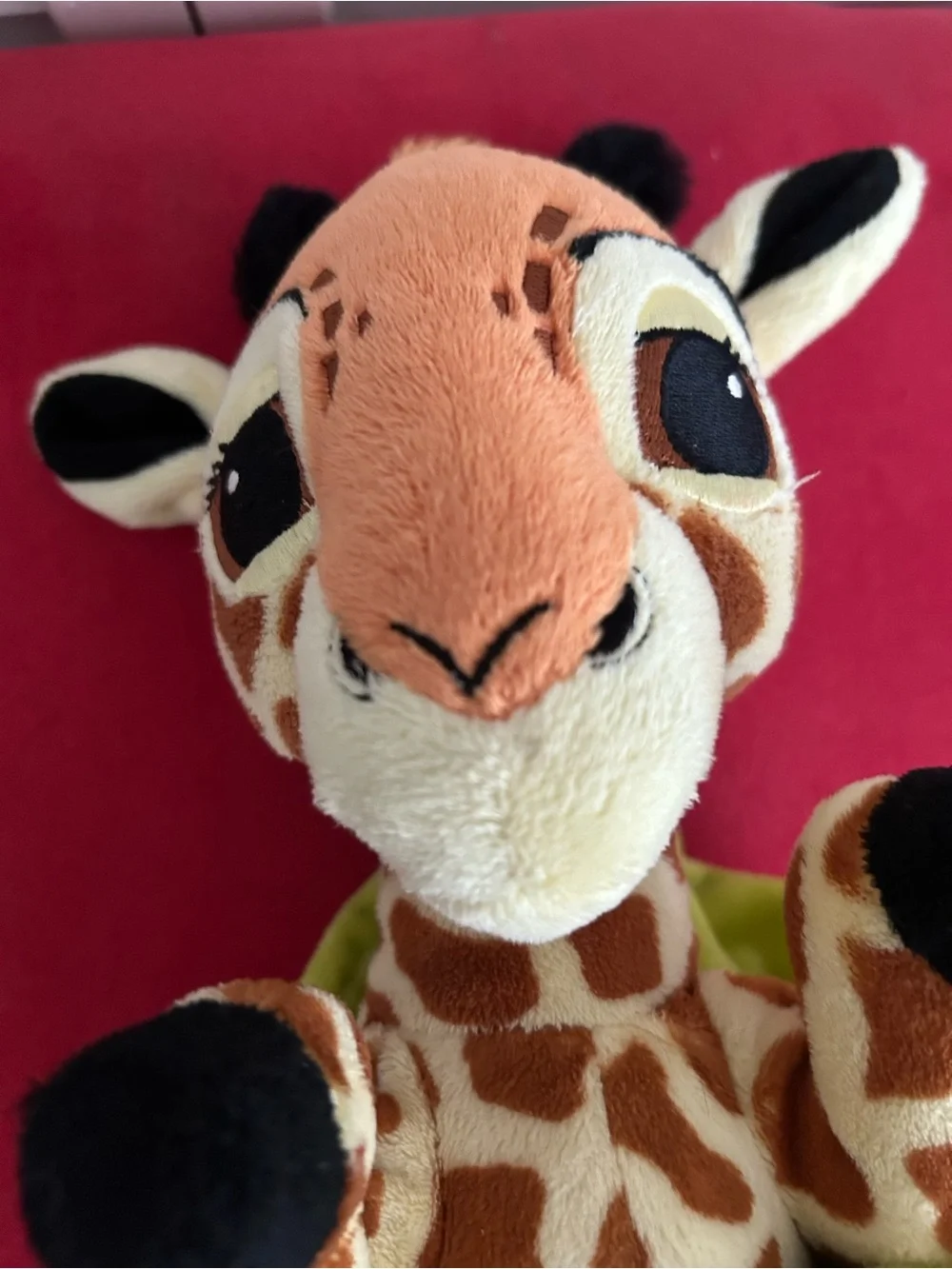Disney Brown-and-Cream Giraffe Plush with Green Blanket